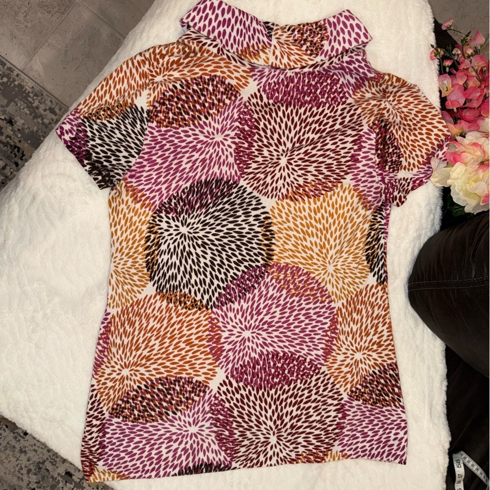 3 x 20$ Cable & Gauge Multicolor Cowl Neck Top Size Large - Picture 5 of 5